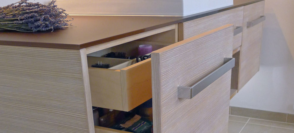 Waschtischschrank Läche gekalkt Inneschublade